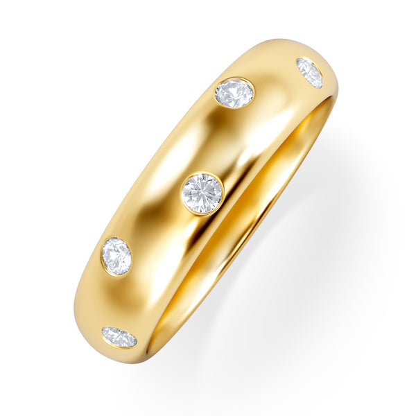 Seamless Lab Diamond Ring 0.26ct in 18K Gold Vermeil